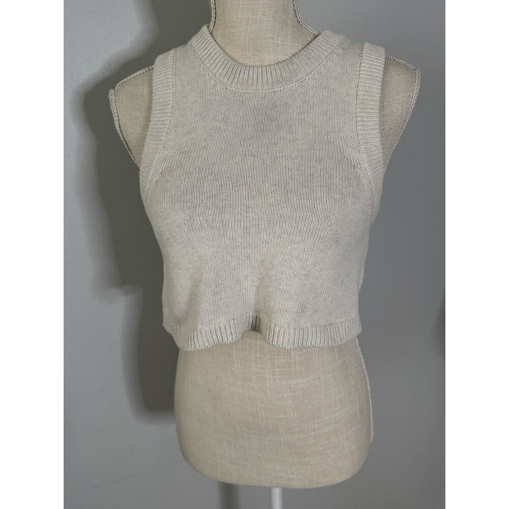 Maeve Anthropologie Cropped Knit Sleeveless Sweater Vest Sz XS